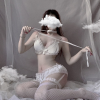 吉祥小炮超情趣内衣性感免脱套装床上女士制服衣服开档诱惑激情睡衣SM女 白色SM(不含袜) 均码