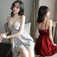 吉祥小炮女士情趣内衣透明诱惑肚兜式性感睡衣免脱床上激情套装超制服SM 1381(灰 红 黑)可选 默认灰 均码(75-