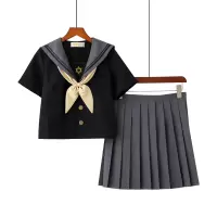 吉祥小炮情趣内衣SM调教jk制服超学生服诱惑性感水手服套装清纯小胸 短袖短裙领结 M