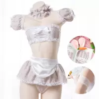 吉祥小炮圣诞节兔女郎cos制服情趣内衣性感SM女仆激情可爱衣服套装萌系 咖啡色套装+胡萝卜兔耳朵+白色蕾丝袜 均码
