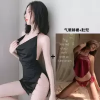 吉祥小炮情趣内衣秘书诱惑激情床上睡衣用品情侣女性衣服火辣秀SM 黑色睡裙+肚兜 165L