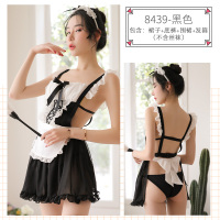吉祥小炮二次元情趣内衣cosplay可爱女仆制服诱惑激情套装超SM免脱 8439[裙子+底裤+围裙+发箍]黑色 大