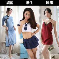 吉祥小炮情趣内衣床上性感诱惑另类激情白领空姐职业装包臀裙制服套装SM 旗袍+学生+睡裙+送3双袜子 均码(适合80—1