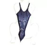 吉祥小炮SM手铐紧身全包衣服皮革束缚带后手自缚捆绑背铐拘束带单手套调教 单手套B款:双肩拉链款加大[适合110斤-140