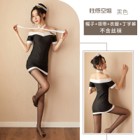 吉祥小炮情趣内衣性感制服空姐诱惑超SM开档护士女仆激情套装ol睡衣女 黑色 均码80-120斤
