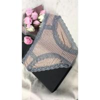 吉祥小炮SM纯棉配蕾丝女士开裆裤免脱直入大码情趣内裤内衣激情套装超服 蝦肉/灰條子 L [120-140斤]