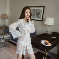 吉祥小炮情趣内衣露乳开裆式jk制服诱惑性感小胸衣服套装超激情SM用品 白色(外套+文胸+丁字裤) 均码