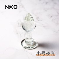 吉祥小炮水晶玻璃G点按摩棒成人情趣用品阴道SM后庭肛门塞拉珠女用自慰器 小号夜光
