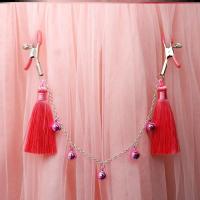 吉祥小炮奶夹胸夹情趣乳头夹子揉捏拉珠乳饰女奴饰品用品具男用调情SM刺激 S51-链子流苏乳夹[粉色]