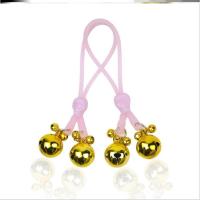 吉祥小炮奶夹胸夹情趣乳头夹子揉捏拉珠乳饰女奴饰品用品具男用调情SM刺激 S64-粉色绳子[金色铃铛]