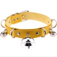 吉祥小炮铃铛项圈带牵引链带主奴另类SM情趣用品玩具狗链子脖套男女用调情 装饰项圈-铃铛项圈(黄)