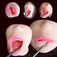 吉祥小炮插嘴唇成人用品真实口名器舌头自慰吮吸口交器美女嘴亲吻亲嘴神器 硬牙齿不涂口红 只送润滑油