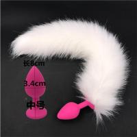 吉祥小炮狐狸肛塞尾巴新手小小号猫耳朵性感男用女用大号SM狗兔子后庭学生 常规硅胶玫红中号[尾巴颜色可更换]