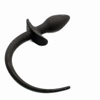 吉祥小炮BDSM狗尾巴肛塞男用硅胶尾巴SM狗角色扮演工具外出肛塞后庭扩张肛 黑红丝滑款送润滑