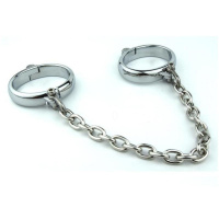 吉祥小炮加厚金属手拷脚拷手镯束缚禁锢SM主奴调教情侣玩具惩罚男女奴 款式1椭圆男手+链子