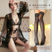 吉祥小炮情趣内衣激情内衣丝袜撕扯套装超开档免脱SM挑逗火辣诱惑用品 黑色全套装+丝袜 送3包高潮液 适合 80-11