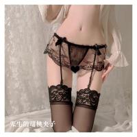 吉祥小炮情趣丝袜内衣超薄连体性感火辣诱惑免脱学生SM调教攻速黑丝 黑色 吊袜带+内裤+丝袜 均码