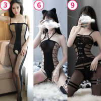 吉祥小炮情趣内衣连体开档丝袜网衣透视透明露乳SM激情套装血滴子诱惑女 3+6+9组合 均码