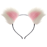 吉祥小炮金属兔子猫狗尾巴外出穿戴女后庭中狐狸肛塞肛门扩张器情趣用品SM 毛绒粉白发卡