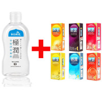 吉祥小炮润滑剂精油房事夫妻男女激情调情趣私处用品水溶性免洗人体快感液 透明基础款+安全套一盒十只装 颜色也可以备注