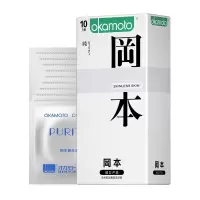 冈本SKIN纯避孕套超薄安全套10片 进口情趣成人性用品