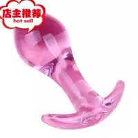 水晶外出女后庭肛塞肛门玩具成人菊花情趣性用品中女用自慰扩张器欢乐小鸟 弧形船锚款小号 直径2.6cm手动后庭塞