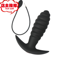 硅胶膨胀充气外出后庭肛塞肛门扩张扩肛器女用自慰器成人情趣用品欢乐小鸟 充气外出肛塞[3号钻头]送60g润滑油手动后庭塞