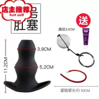 情趣用品另类玩具灌肠中空后庭震动按摩男用菊花sm硅胶外出肛塞欢乐小鸟 中空肛塞(大号)+玻璃珠+25克润滑+50后庭塞