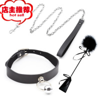 sm项圈带铃铛可外出情趣用品颈带性用品k9狗狗调教性工具女奴调情欢乐小鸟 QQ项圈+链条+羽毛拍颈部束缚