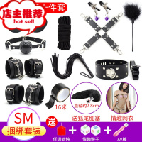 sm道具项圈成人玩具女用品捆绑绳手铐套装性工具情趣用具调教刑具欢乐小鸟 黑色皮革10件+蜡烛+骰子+AV棒+狐狸SM
