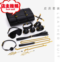 情趣刑具sm项圈调教套装乳夹捆绑bdsm眼罩束缚手铐k9口球狗奴皮拍欢乐小鸟 黑色套装SM
