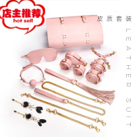 情趣刑具sm项圈调教套装乳夹捆绑bdsm眼罩束缚手铐k9口球狗奴皮拍欢乐小鸟 粉色套装SM