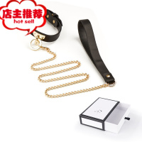 女项圈sm套装男趣牵引绳束缚夫妻狗链狗奴成人性工具捆绑用品欢乐小鸟 牛皮黑色款(项圈牵引绳)SM