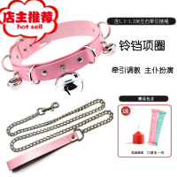 女项圈sm套装男情趣牵引绳铃铛spa狗链狗奴乳夹成人工具捆绑用品欢乐小鸟 3铃铛项圈粉色+牵引链(1.2米左右)SM