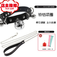 女项圈sm套装男情趣牵引绳铃铛spa狗链狗奴乳夹成人工具捆绑用品欢乐小鸟 3铃铛项圈黑色+牵引链(1.2米左右)SM