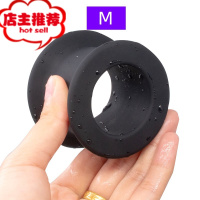 SM男用超大硅胶中空肛塞可插入灌肠恋菊花空心肛环扩肛器长期外出欢乐小鸟 黑色中号:送油电动后庭塞