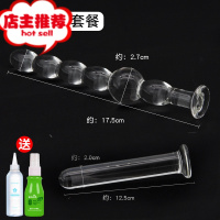 成人情趣透明水晶玻璃按摩棒 后庭扩肛拉珠肛塞冰火肛门塞自慰器欢乐小鸟 (高级乐享套餐)+润滑200ml+消毒20g后庭塞