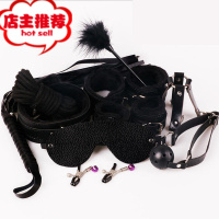 sm情趣设备全套用品小皮鞭情趣工具用具女王道具捆绑手链脚链欢乐小鸟 黑色皮鞭手拍
