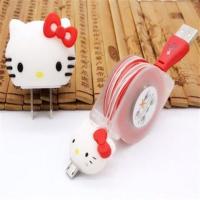 卡通可爱发光手机充电器苹果5/6/7数据线OPPO小米华为安卓通用|凯蒂猫（充电头+安卓线） 1m