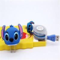 卡通可爱发光手机充电器苹果5/6/7数据线OPPO小米华为安卓通用|史迪仔(充电头+苹果线) 1m