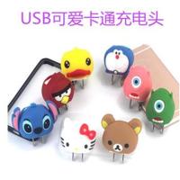 卡通充电器 USB手机通用充电头可爱卡通公仔直充电插头KT 哆啦A梦|泰迪熊(袋子装)