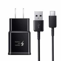 三星s8充电器原装c7 s6+s9+s10数据线type-c手机快充充电头充电线|9v快充头黑+1米Type-c快线黑
