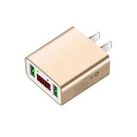 vivo华为苹果安卓手机通用充电器多口送数据线oppo充电头显|双口2.2A[土豪金] 充电器+磁吸声控闪光三合一数据线