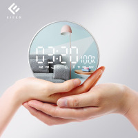无线蓝牙音箱家用低音炮手机迷你双闹钟蓝牙小音响随身便携式小型3D环绕大音量重低音可爱少女镜面家用影响