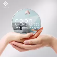 无线蓝牙音箱家用低音炮手机迷你双闹钟蓝牙小音响随身便携式小型3D环绕大音量重低音可爱少女镜面家用影响