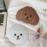 Julisa 韩国小众品牌定制可爱的卷毛毛泰迪狗小比熊造型鼠标垫