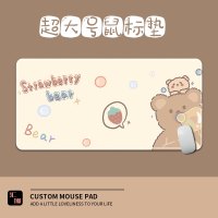 浣熊风超大号鼠标垫可爱女生小清新动漫二次元加厚锁边创意定制学习办公电脑桌垫电竞游戏定做防滑键盘垫男