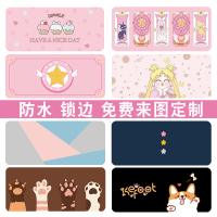 卡通可爱粉色美少女生原创个性超大防水定制定做加厚办公鼠标垫