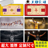 NBA篮球场超大号长款鼠标垫 湖人火箭勇士詹姆斯科比库里桌垫定制