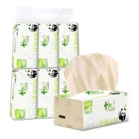 6/12/24包熊猫天然竹本色抽纸卫生纸巾厨房用纸竹浆纸|6包1提[足量/240张/包]